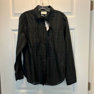 J.Crew Tartan Blackwatch plaid button down "slim fit" tuxedo shirt - NWT